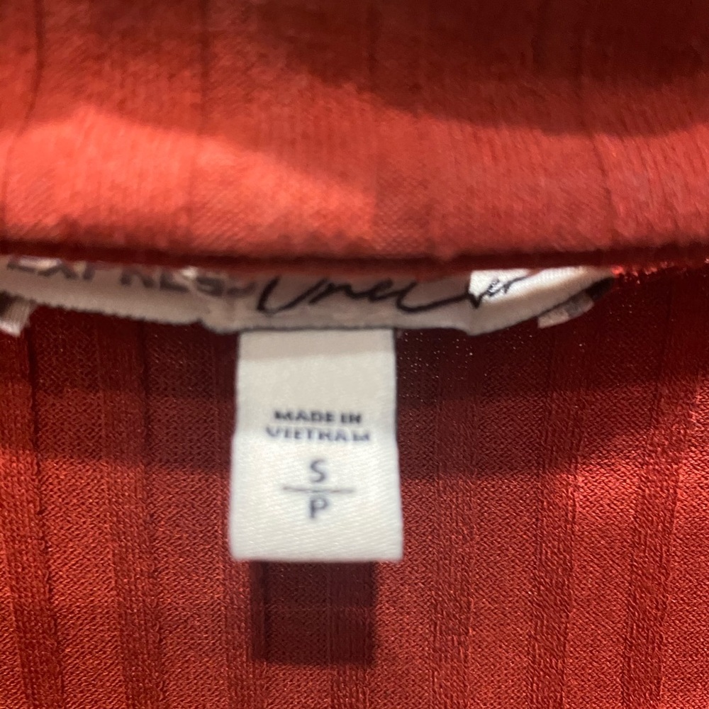 Express 2piece croptop pencil skirt SM Orange Red - Picture 2 of 5